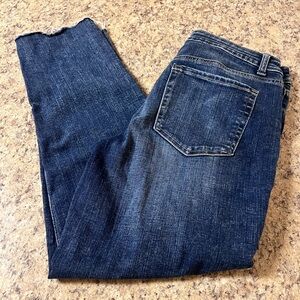 Maurice’s mid rise Denim distressed frayed bottom Jeans